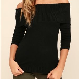 Lulus Black Off Shoulder Sweater
